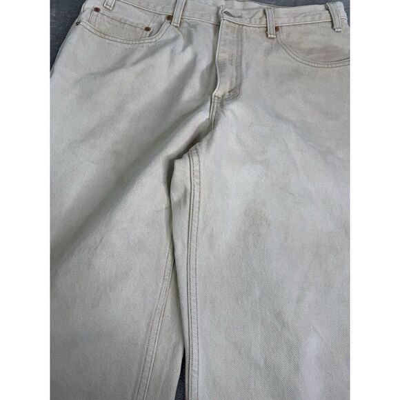 Vintage 90s Levi's 550 Relaxed Fit Straight Leg Jeans Men's Size 36x30 Beige - Picture 9 of 15